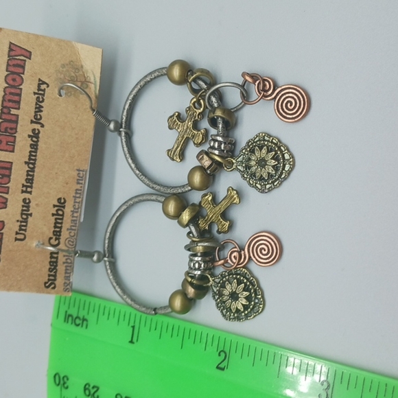 Gold and Silver Handmade Earrings - Picture 6 of 7